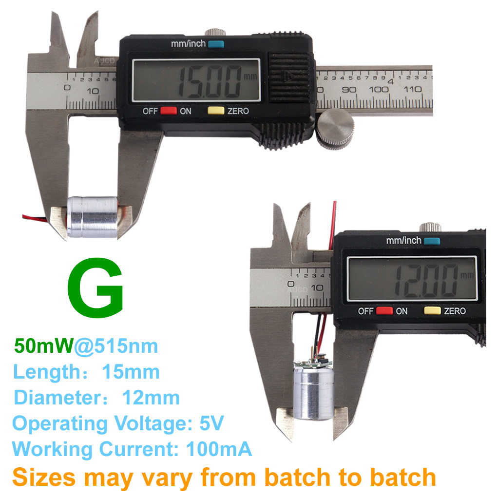 Φ12x15mm DC 5V 레드-100mW 그린-50m - Industrial Green Laser 리뷰 및 가격