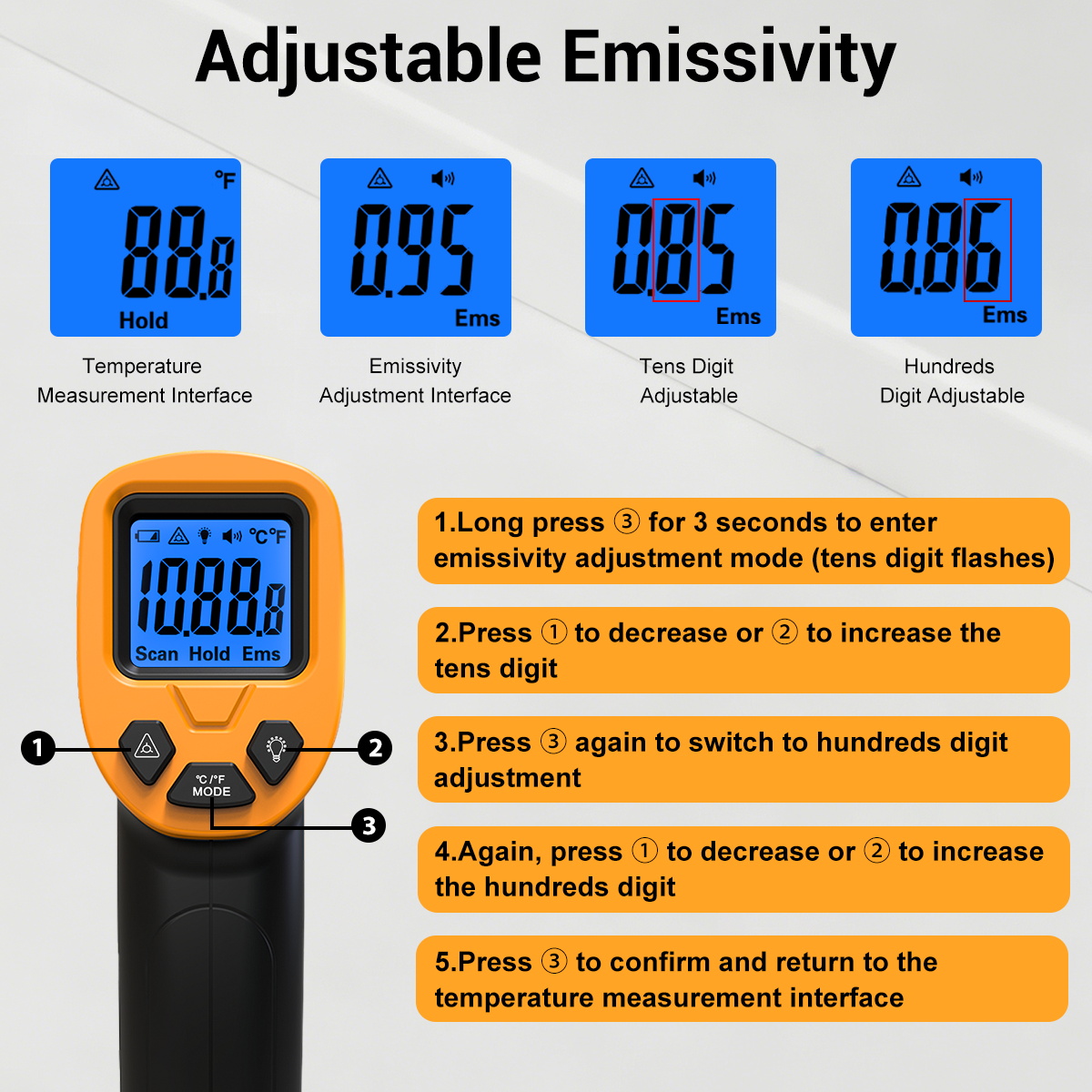 LAOLAU JD 16 적외선 온도계 건 600C 11 - Industrial Laser Thermometer 리뷰 및 가격