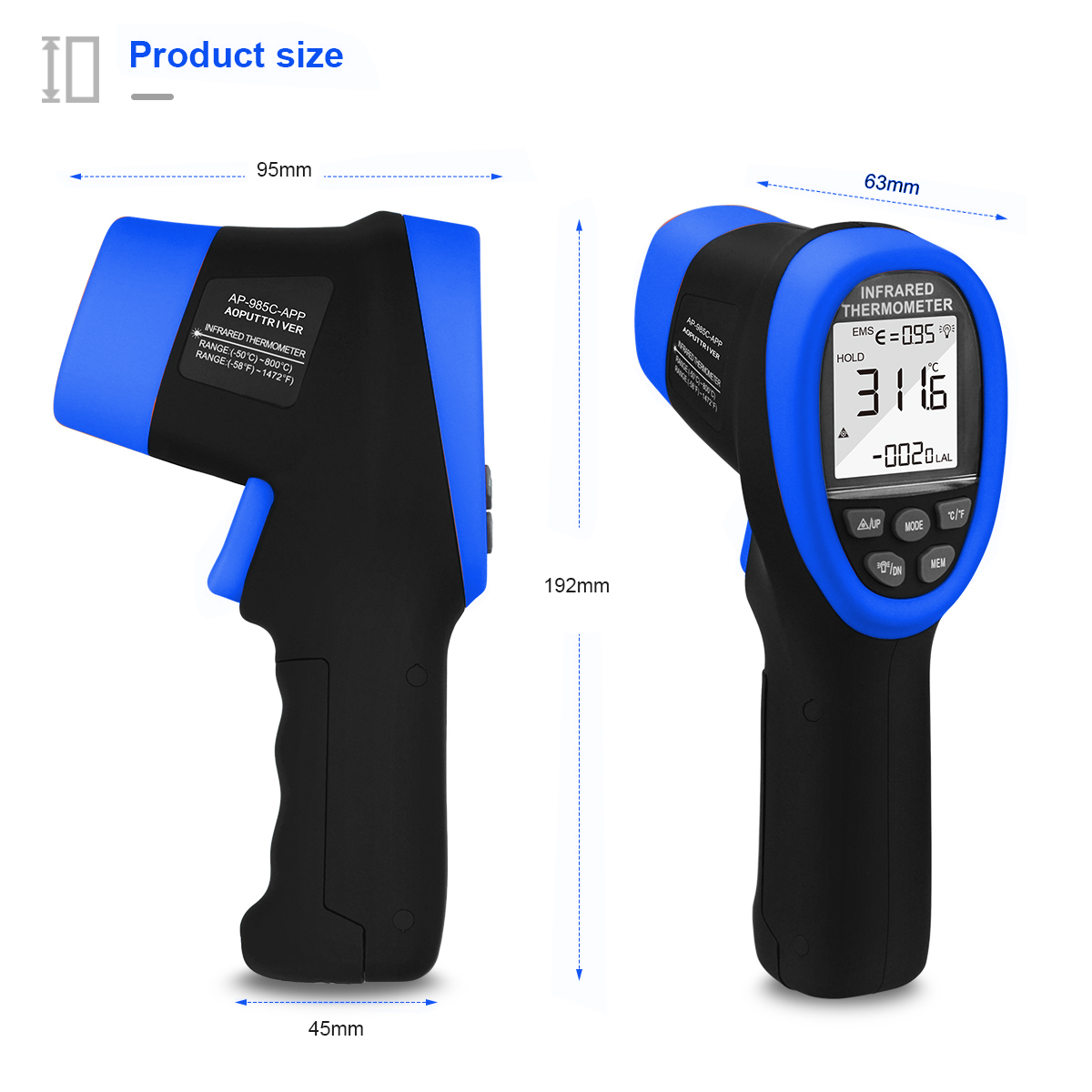 홀드피크 적외선 온도계 -50~800 ℃   비접촉식  - Industrial Laser Thermometer 리뷰 및 가격