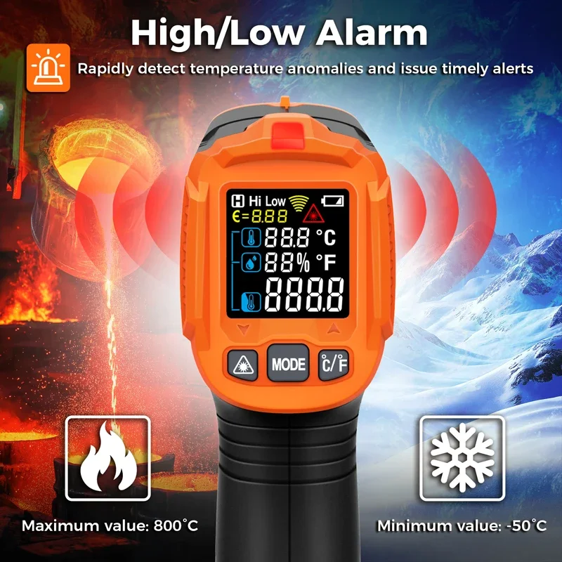 -50~380C 적외선 온도계 -50~800C 전문가용 - Industrial Laser Thermometer 리뷰 및 가격